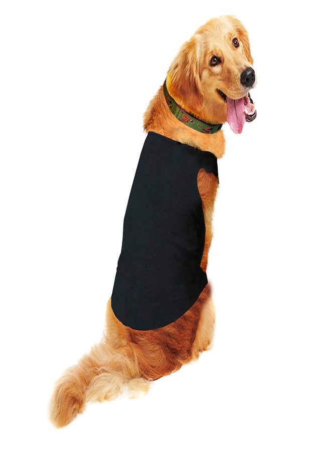 Sage Square Comfort Cotton Dog T-Shirt, Sleeveless Vest for Dog Clothes, Puppy Tank Top Fashion Apparel (Black) (Large) (22inche) - Image 1